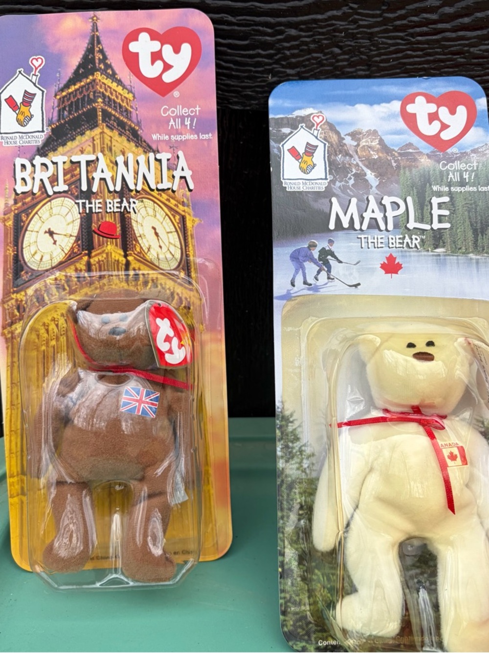 Ty Britannia Bear Plush - Brown with Red & Blue Accents